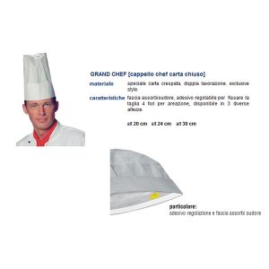 Cappello da cuoco Grand Chef a Torino da Vittone Carta