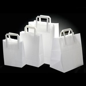 shopper in carta kraft bianco piattina