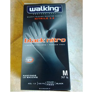 Guanti nitrile senza polvere Walking Black Nitro a Torino da Vittone Carta